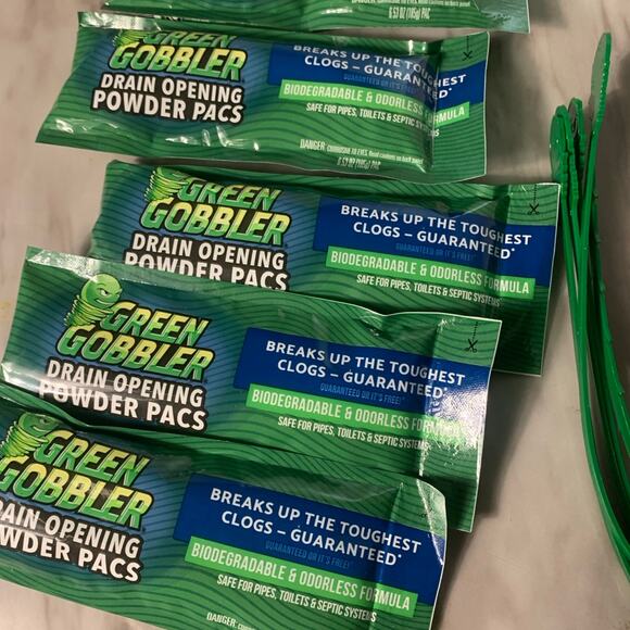 5 Green Gobbler Drain Opening Powder Pacs - Picture 2 of 5